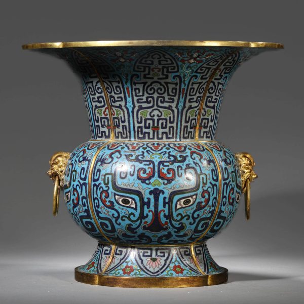 Qianlong Era Wire Drawing Enamel Beast Face Pattern Zha Dou