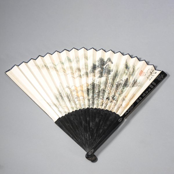 3294：Zhang Daqian Landscape Fan with Silver Mounts