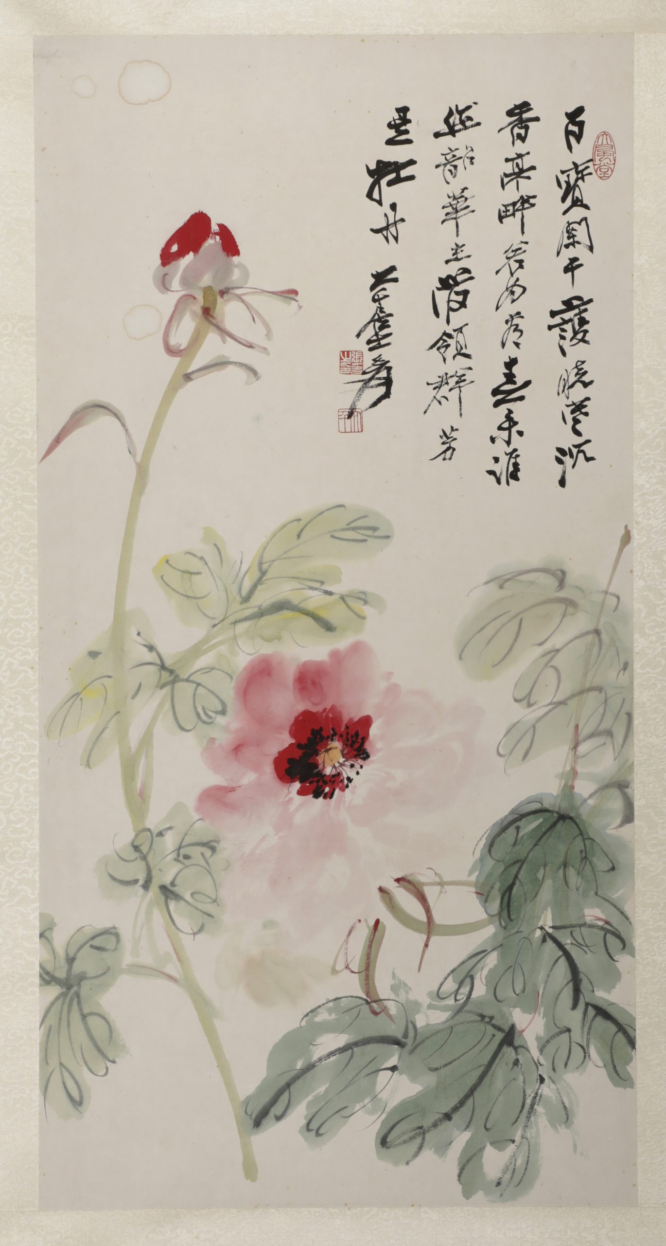 ZHANG DAQIAN (1899–1983) MARK, "PEONY," INK ON PAPER, POSSIBLY 20TH CENTURY.