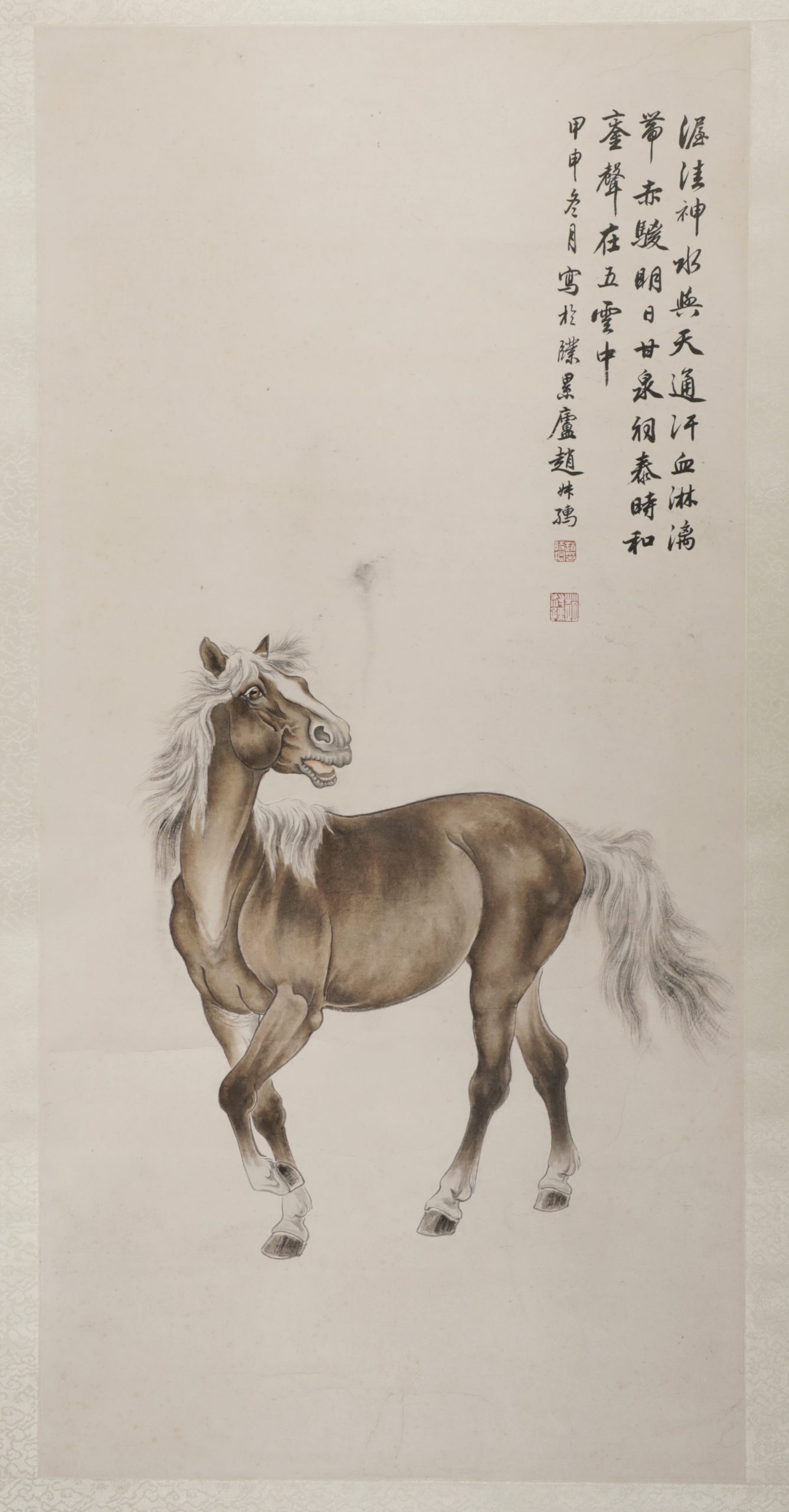 ZHAO SHURU (1874–1945) MARK, "HORSE PAINTING," INK ON PAPER, POSSIBLY 20TH CENTURY.